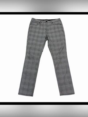Benjamin Black Slim Fit Pants Gray Windowpane Plaid Men’s Size 36 x 32